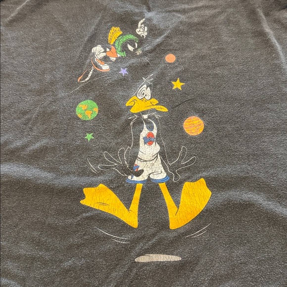 Vintage Space Jam T-Shirt Large 90s Bugs Bunny Tweety Looney Tunes Graphic 2XL - Picture 4 of 9